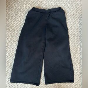 Girls Black Wide-Leg Sweats